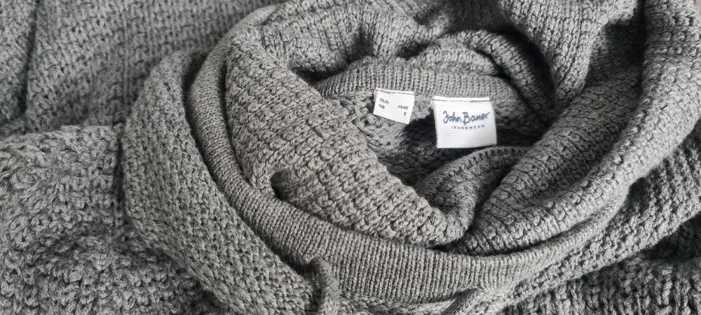 John Baner sweter z szalowym kołnierzem,golfem roz S