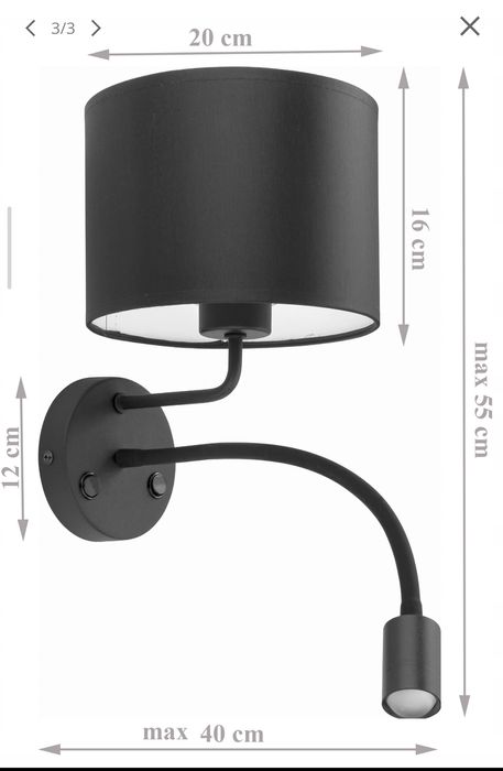 Kinkiet/lampa ścienna/ruchoma