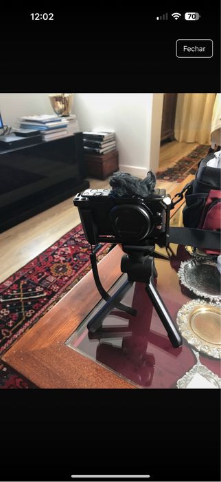 Aquina fotografica nova SONY ZV-1 II com tripe