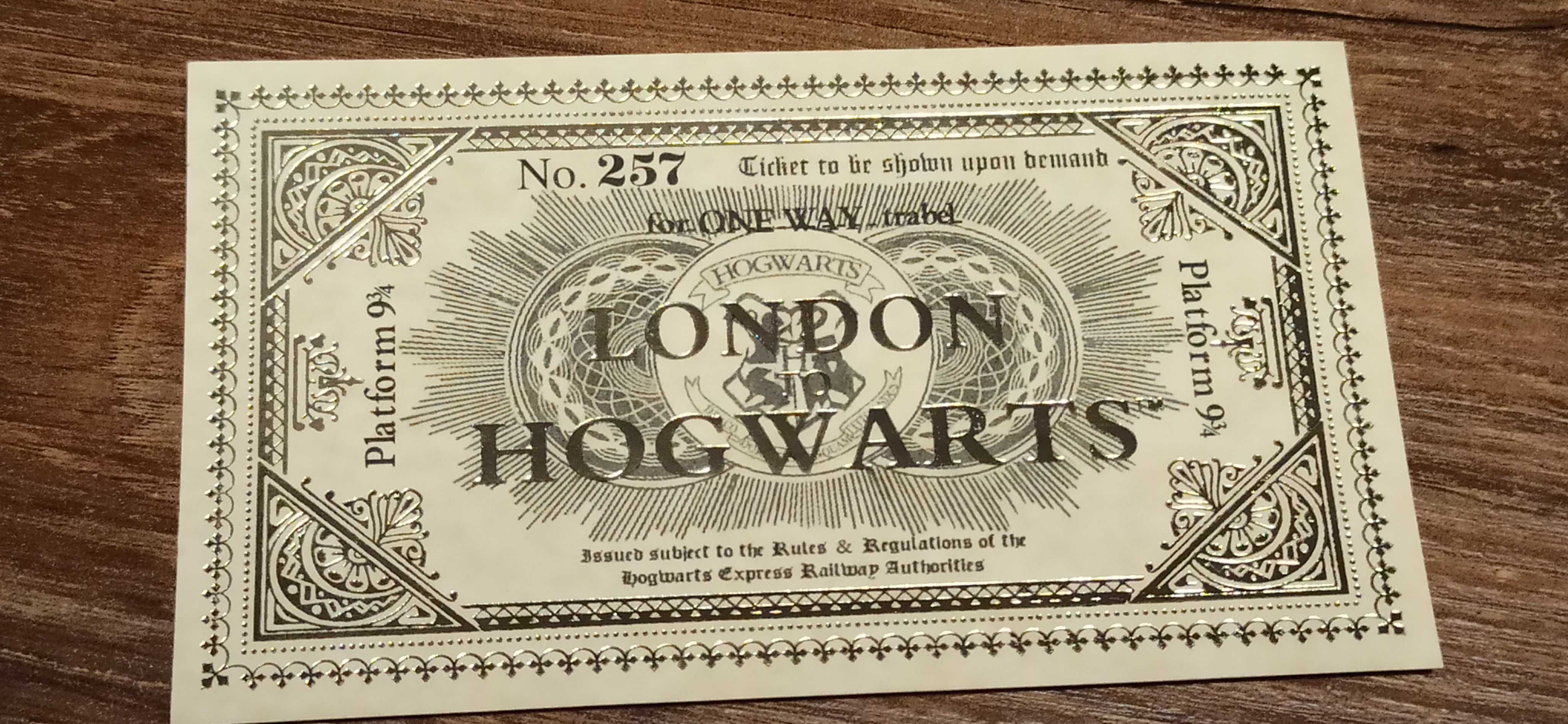 Harry Potter różdżka, bilety do Hogwartu