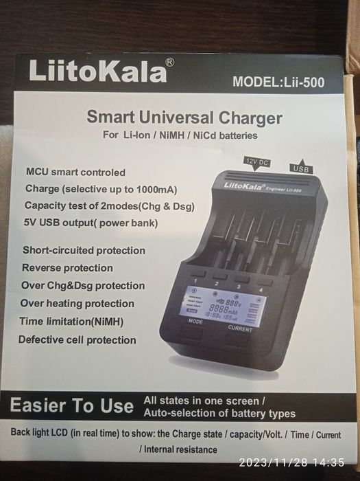 Зарядное устройство lIitokala lii500,(aa, AAA, 18650, и другие)