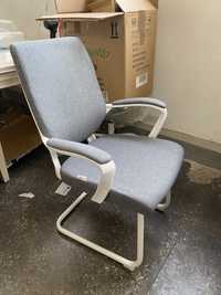 Krzesło biurowe fotel gościnne mega wygodne bujane szare białe