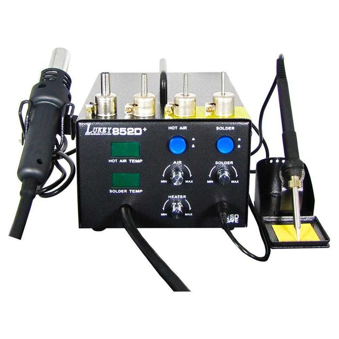 Паяльна станція LUKEY 852D+ компрессорна, фен, паяльник.