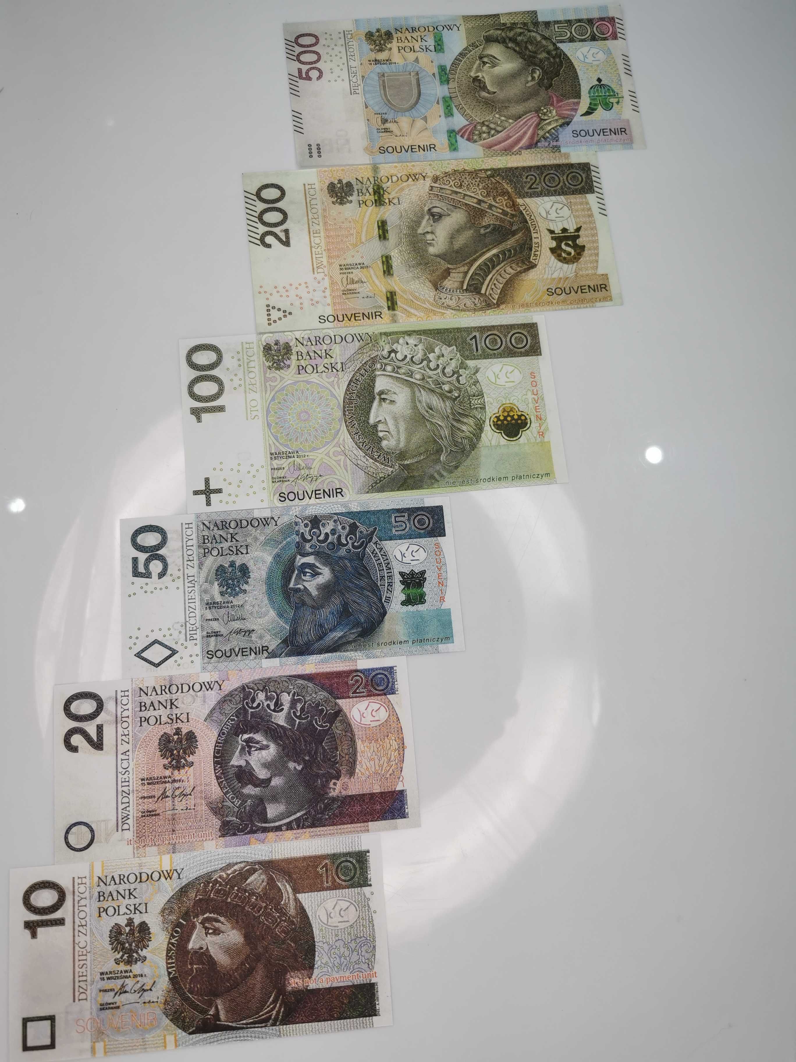 Banknoty do zabawy i nauki duży zestaw 10zł-500zł