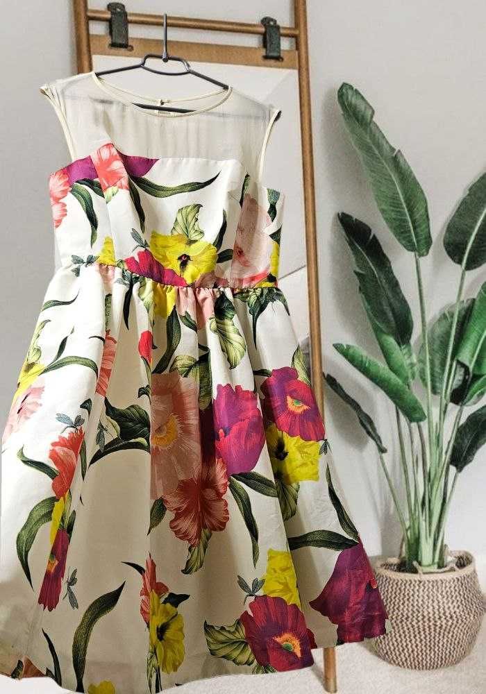 Платье с пышной юбкой в цветочный принт Ted Baker, р. S/M