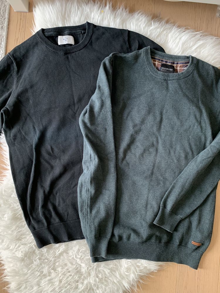 Swetry męskie S sweter męski Reserved C&A zielony czarny