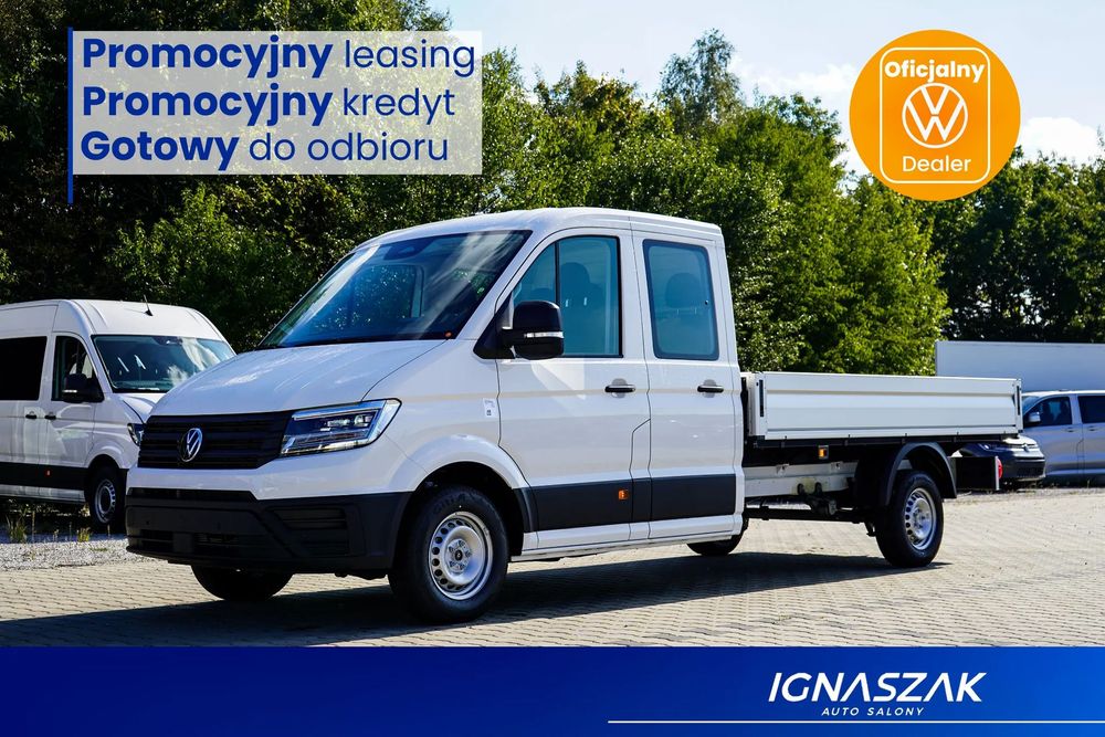 Volkswagen CRAFTER 35 Skrzyniowy z podwójną kabiną  Doka 177 km / automat / Hak / 7-osobowy