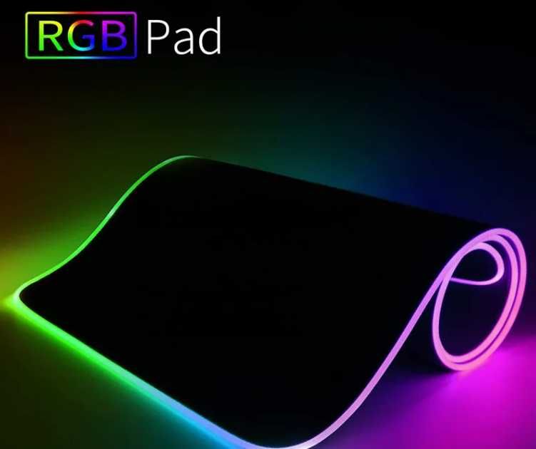 PODŚWIETLANA Podkładka GAMINGOWA pod mysz myszkę RGB LED Pad