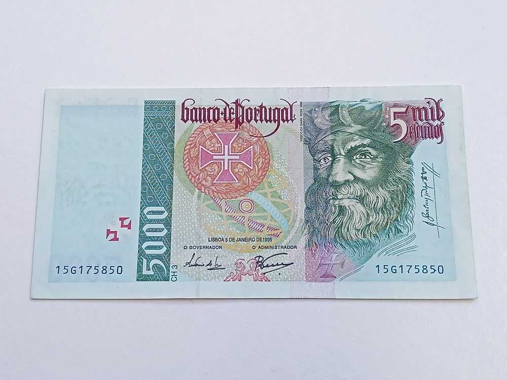 Nota de 5000 Escudos / Vasco da Gama (1995)