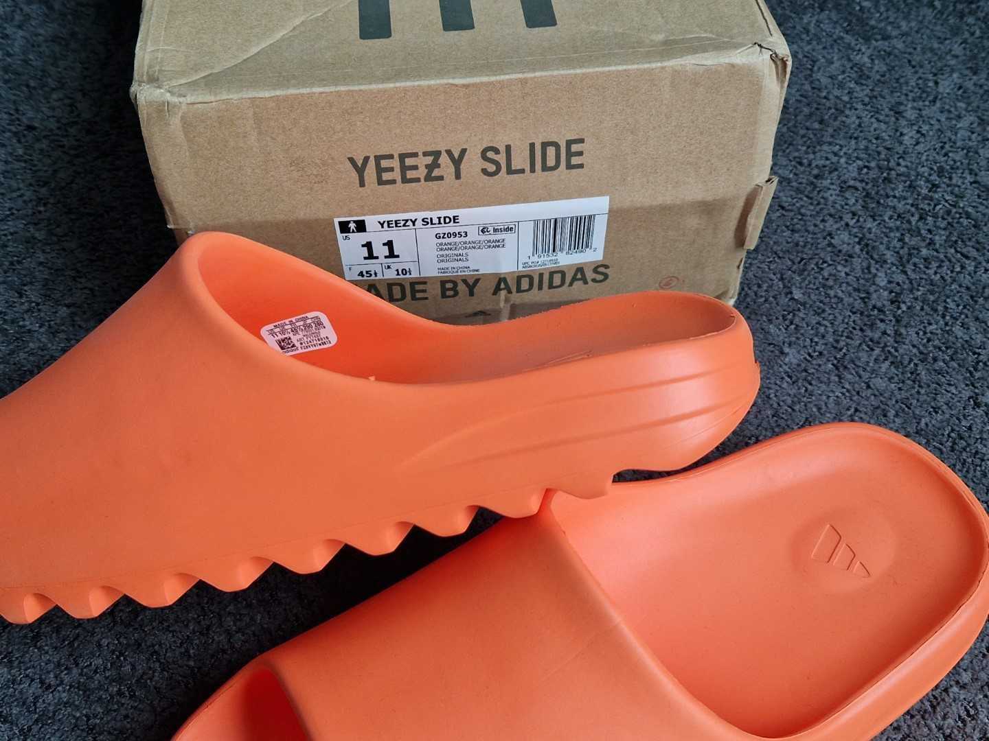 Klapki Yeezy Slides orange 45 1/3 stan bdb/idealny