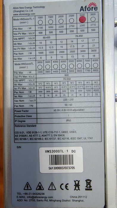 Falownik Afore- fotowoltaika