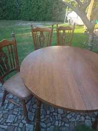 Stół dębowy +4 krzesła