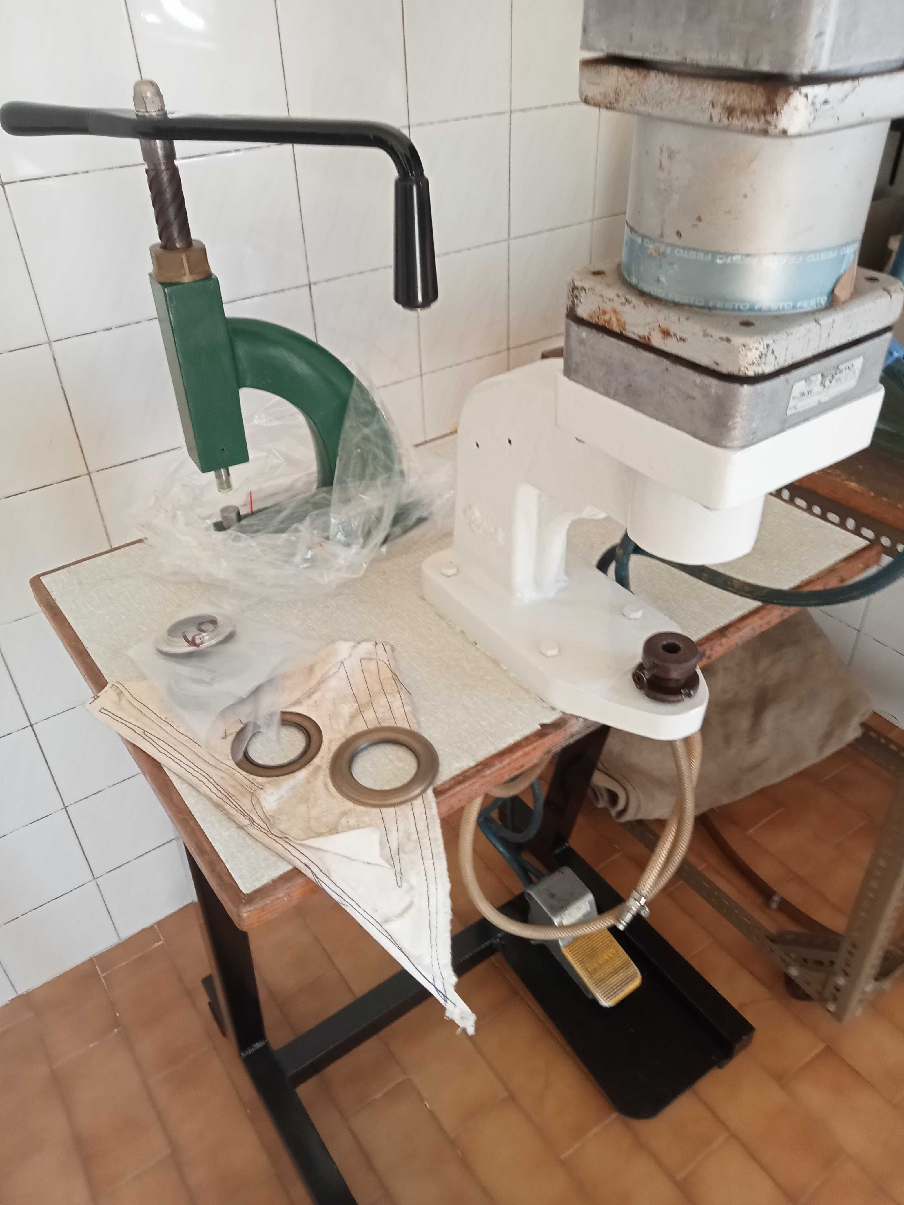Máquinas de cravar molas e ilhós