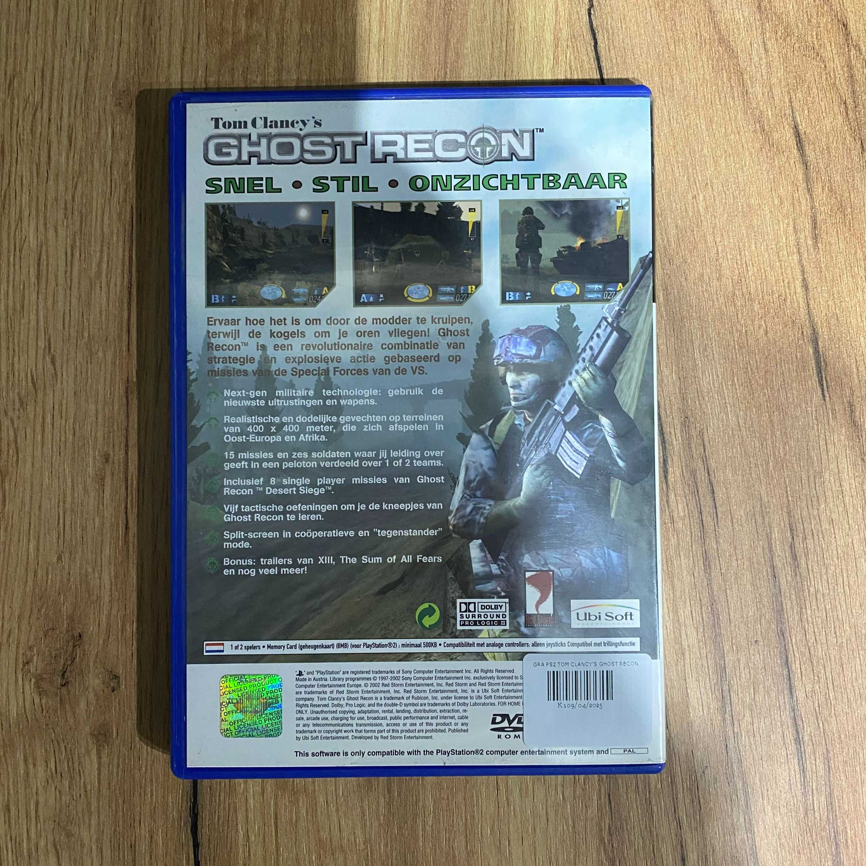 Gra PS2: Tom Clancy's Ghost Recon