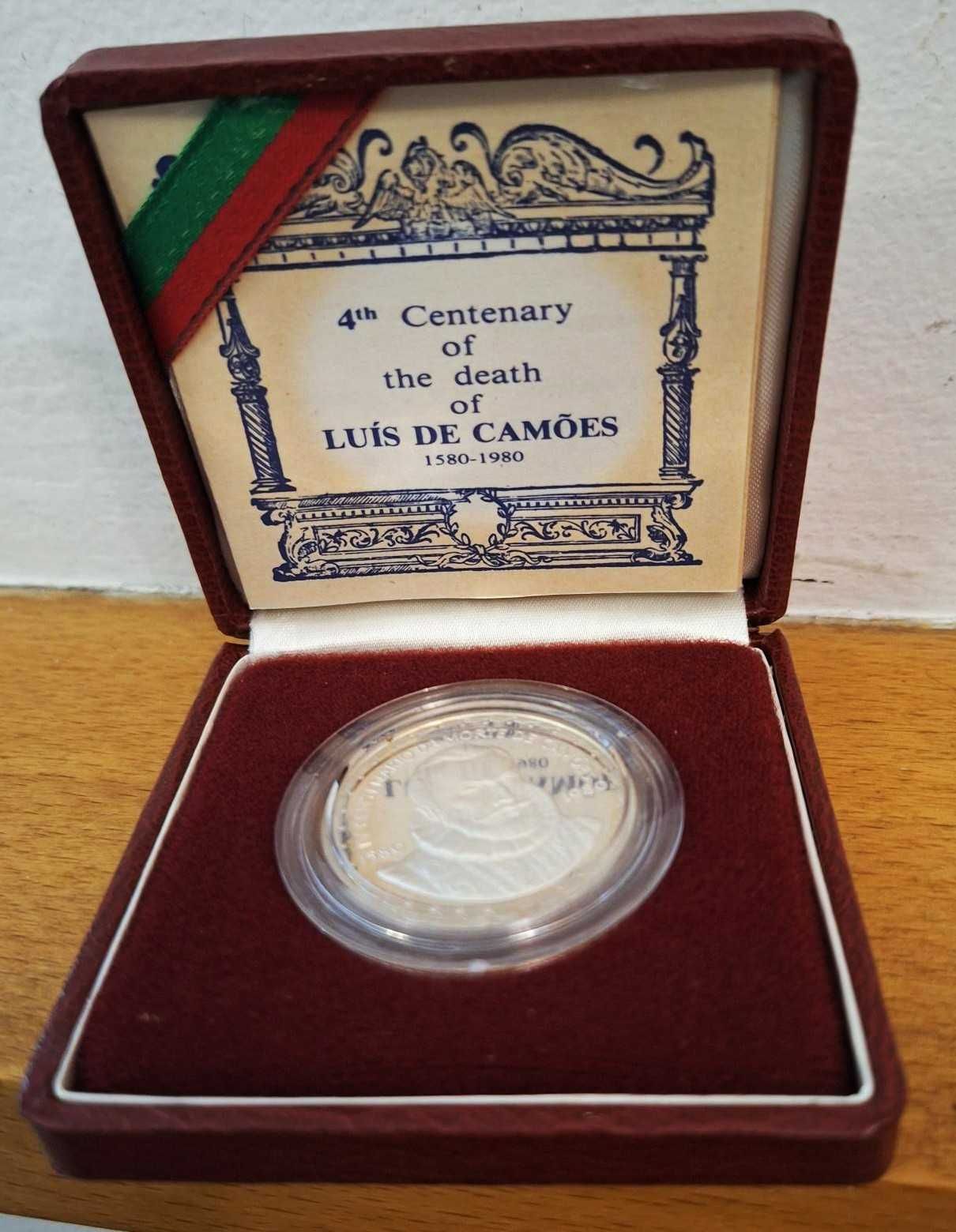 Moeda em prata Proof, 4º. Centenário Morte de Luís de Camões