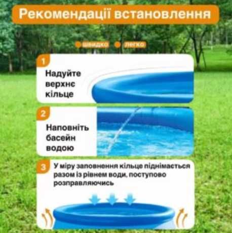 Басейн надувний (наливний) круглый надувной бассейн семейный