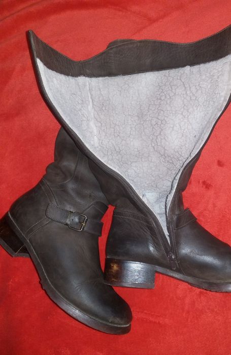 Чоботи зимові на овчині, натуральна ялова шкіра. Сапоги, 39 р. Ботинки