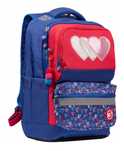 Рюкзак YES S-30 Juno XS Heart Beat Ergo Малиновый с синим