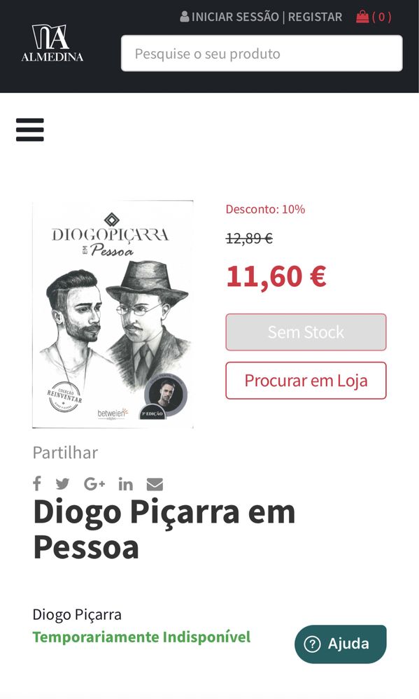 Diogo Piçarra em Pessoa / M#erda Amo-te