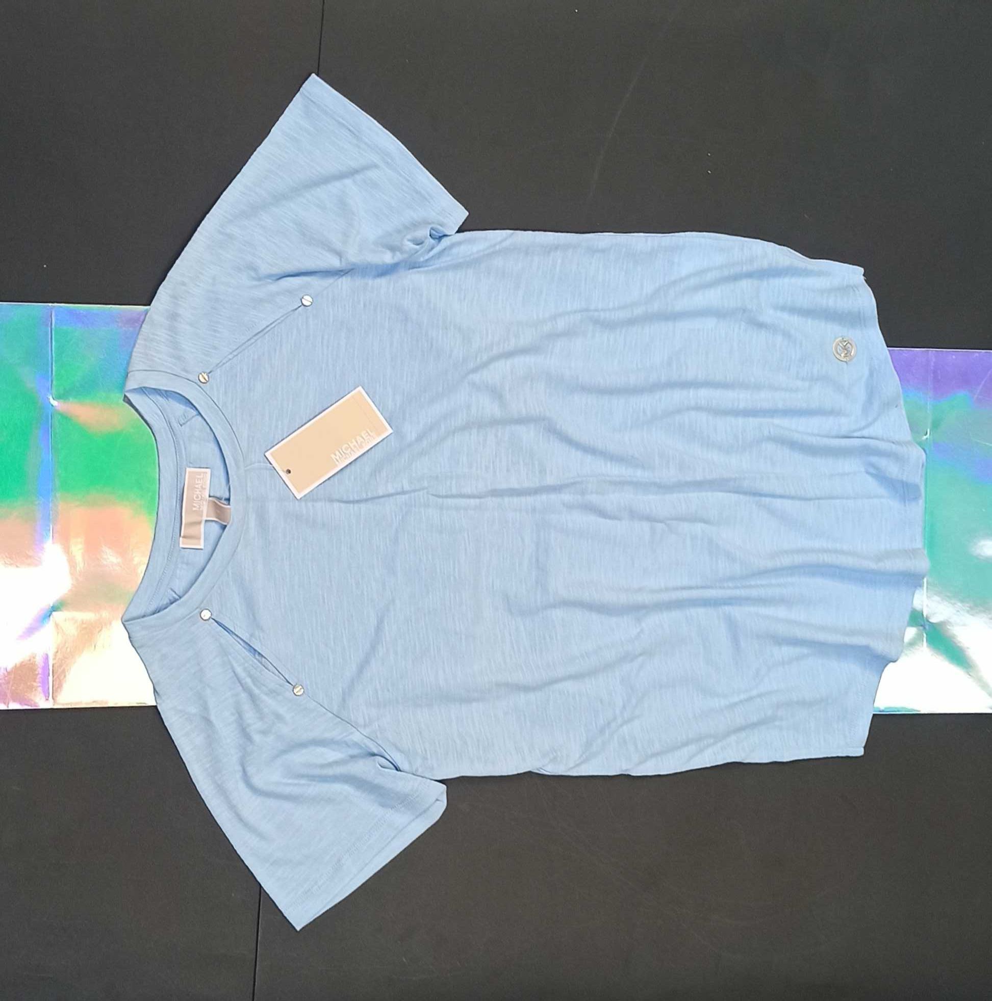 MICHAEL KORS Koszulka Bluzka T-Shirt Top z Wycieciami w Ramionach