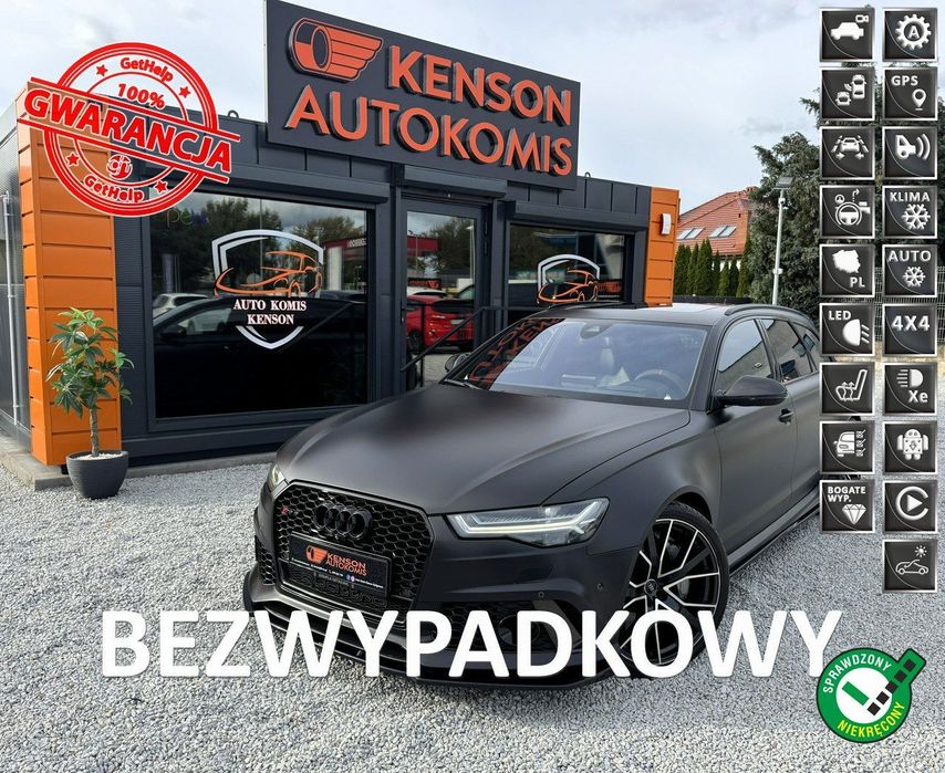 Audi RS6 EXCLUSIVE, Bezwypadek, HEAD UP, Kamera 360, Matrix, Po dużym serwisie