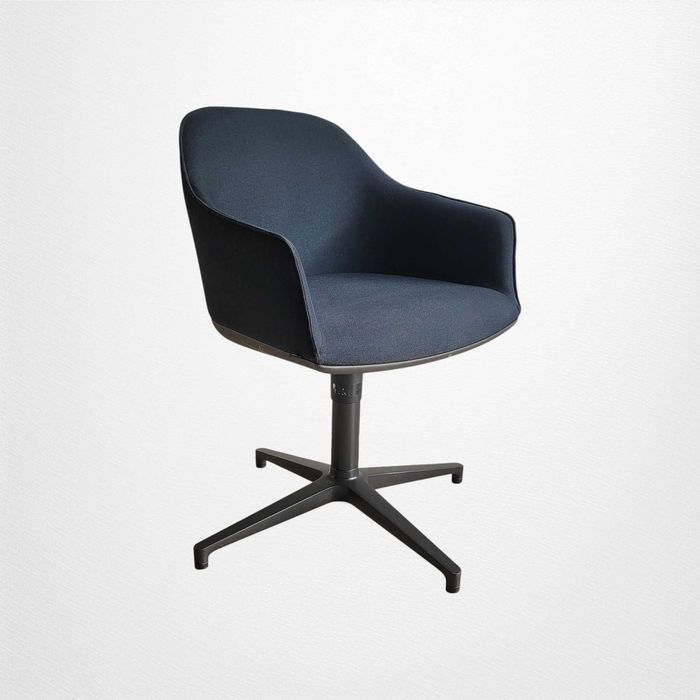 Fotel Vitra Softshell | wygodny granatowy | do biurka biurowy | ikona
