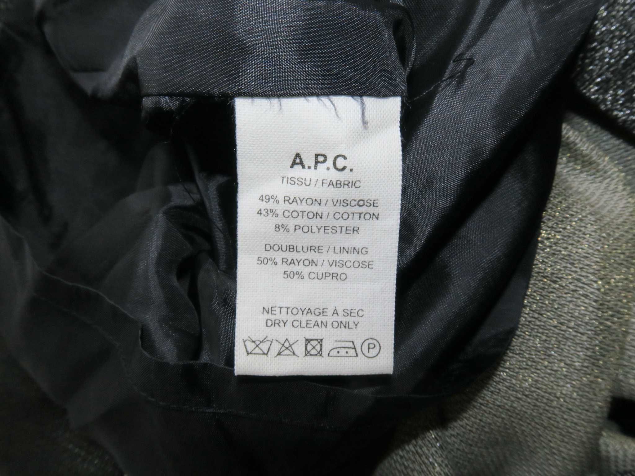 A.P.C. sukienka szyfonowa srebrna nitka M