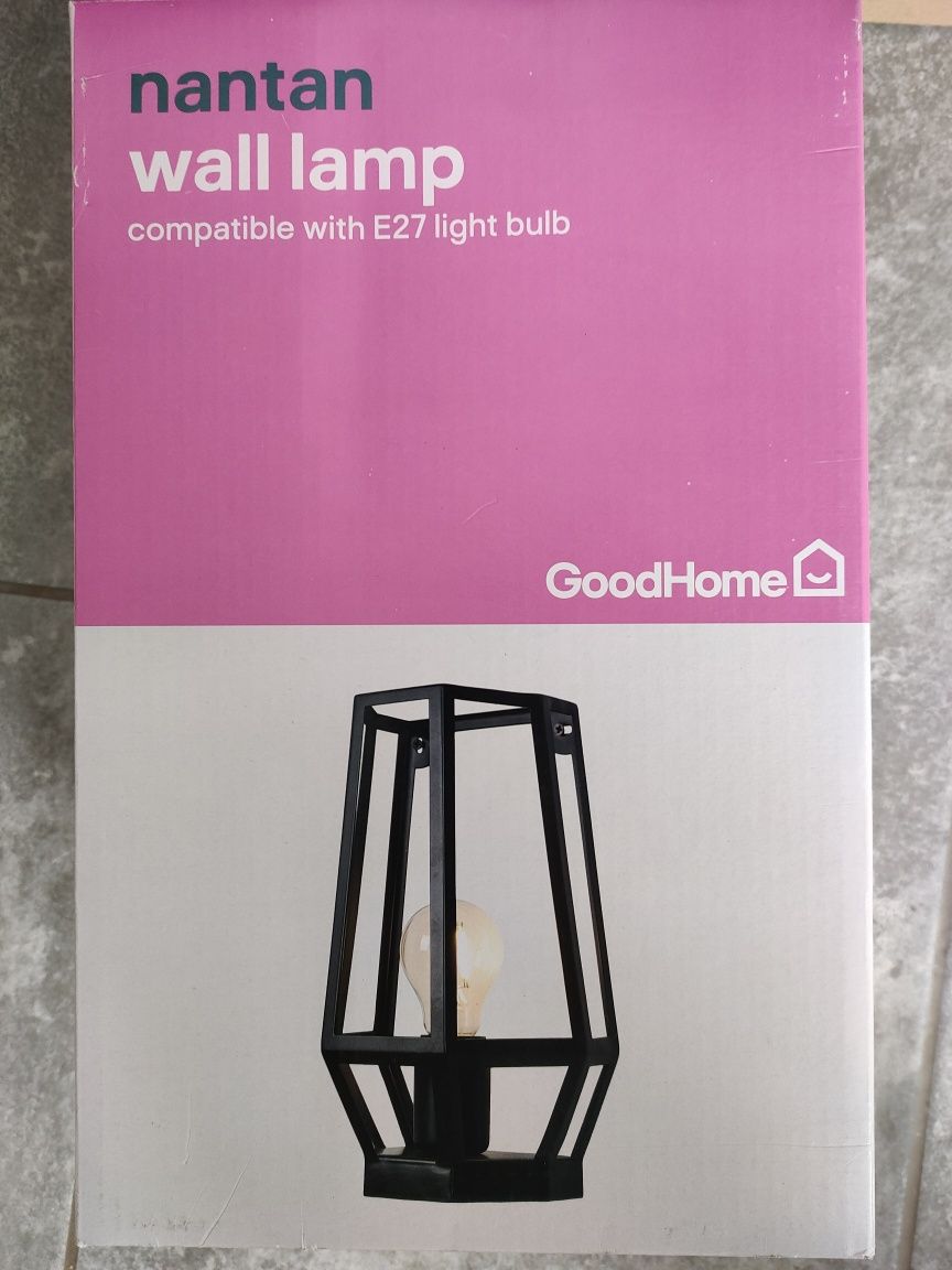 Lampa GOODHOME kinkiet NANTAN 1-PUNKTOWY E27 czarny