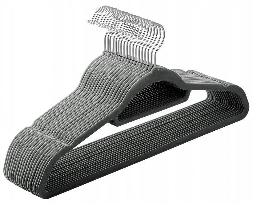 wieszak welurowy maxi komplet 60 szt grafitowy