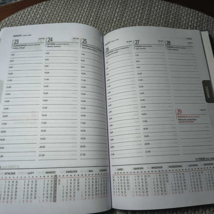 Kalendarz książkowy 2026 twarda oprawa