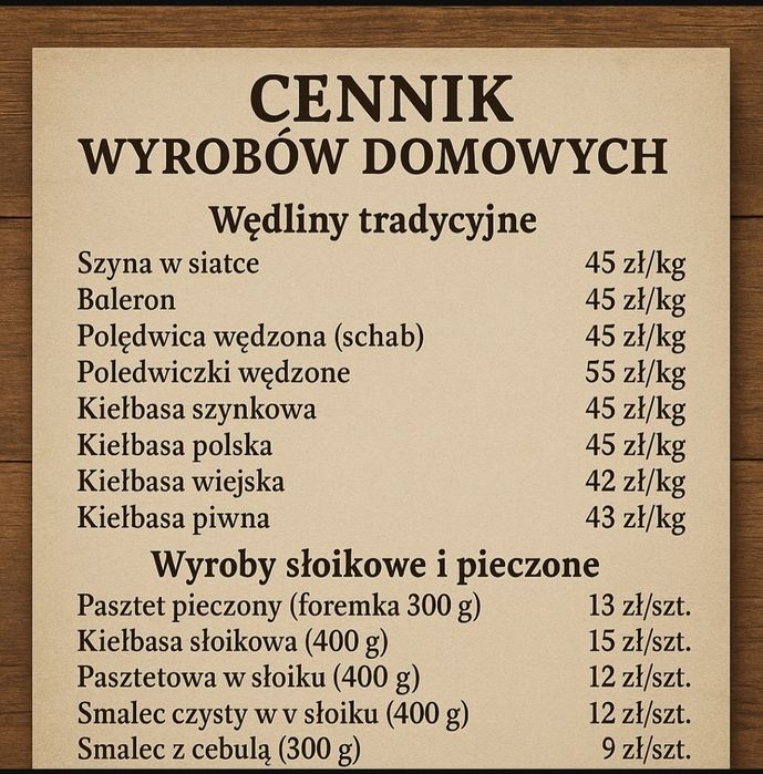 Wyroby domowe tradycyjny smak