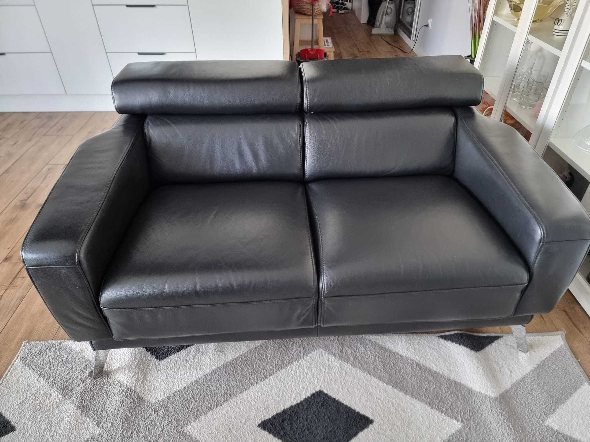 Sofa dwuosobowa skóra naturalna