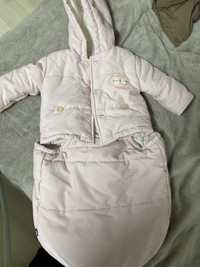 Дитяча куртка- кокон для дівчинки 0-3 місяців