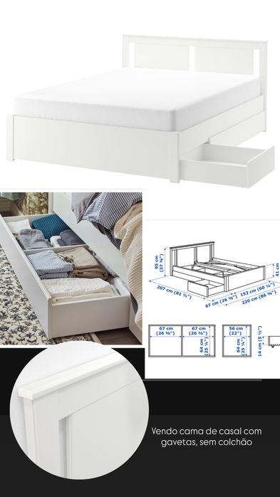 Cama de Casal Ikea