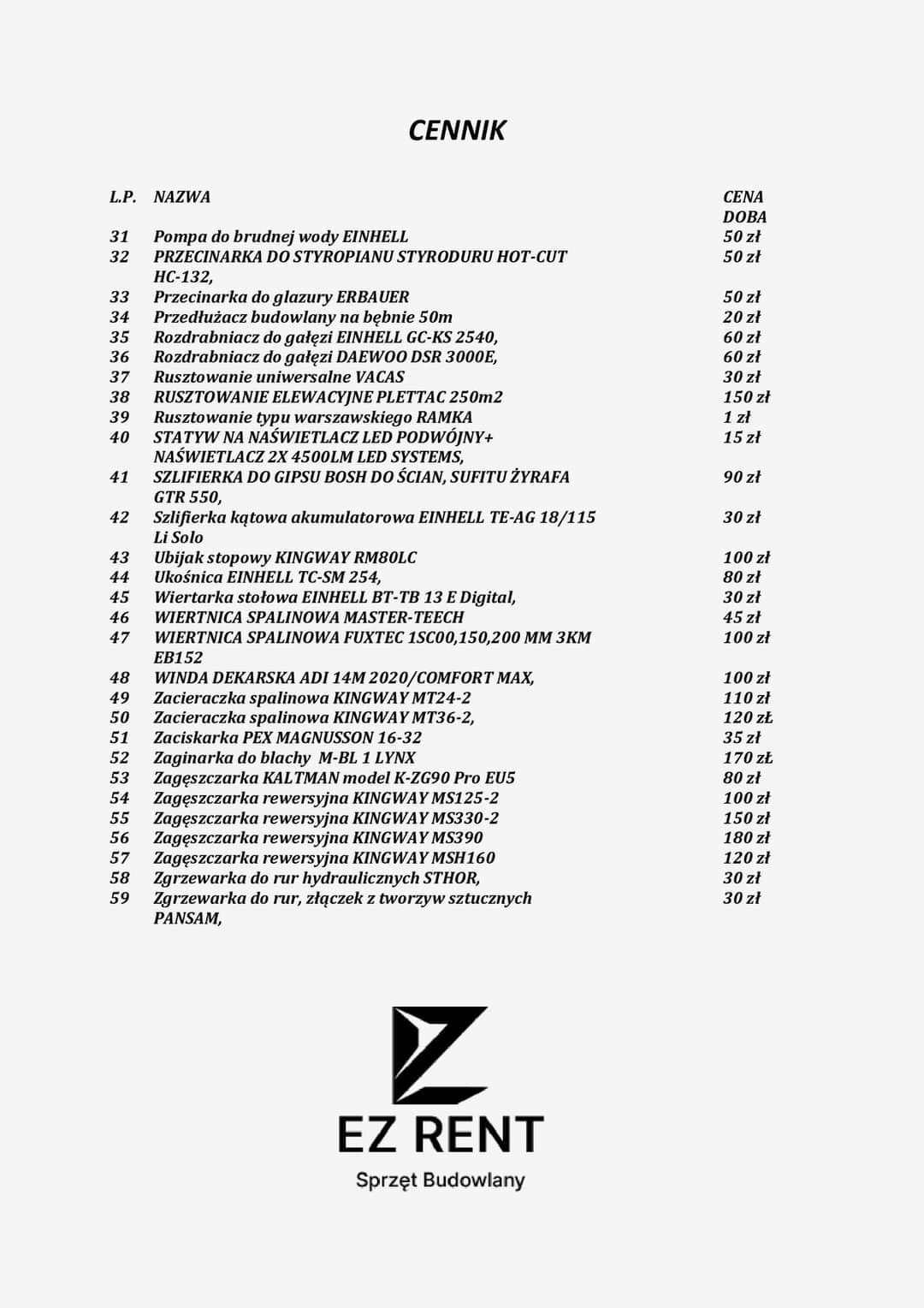 Wypożyczalnia maszyn budowlanych, Palownica, Świder, zacieraczki !