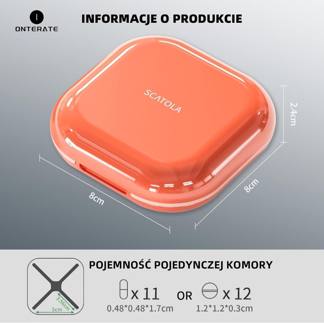 ONTERATE Codzienny Organizer na Pigułki 4 Przegródki