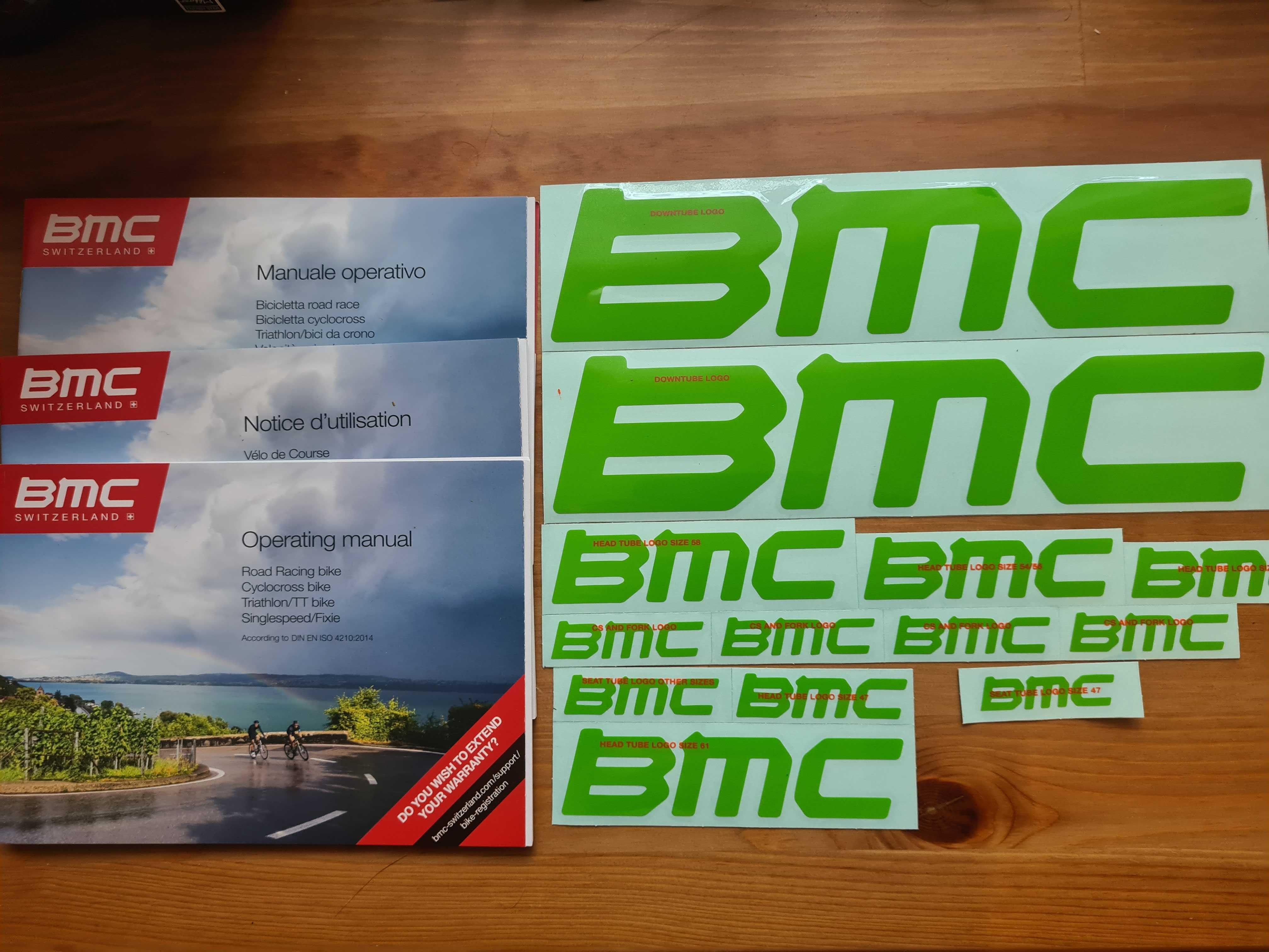 Naklejki BMC z ramy SLR01 oryginalne