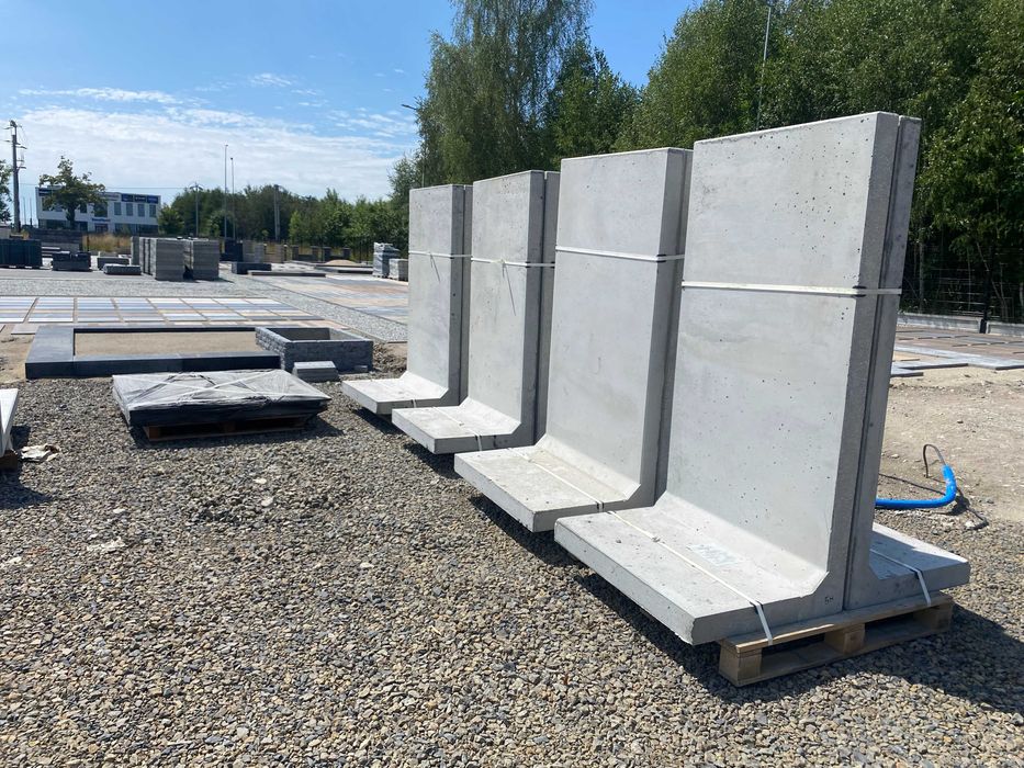 Murek ogrodzeniowy L| murki L z betonu architektonicznego| ogrodzenie