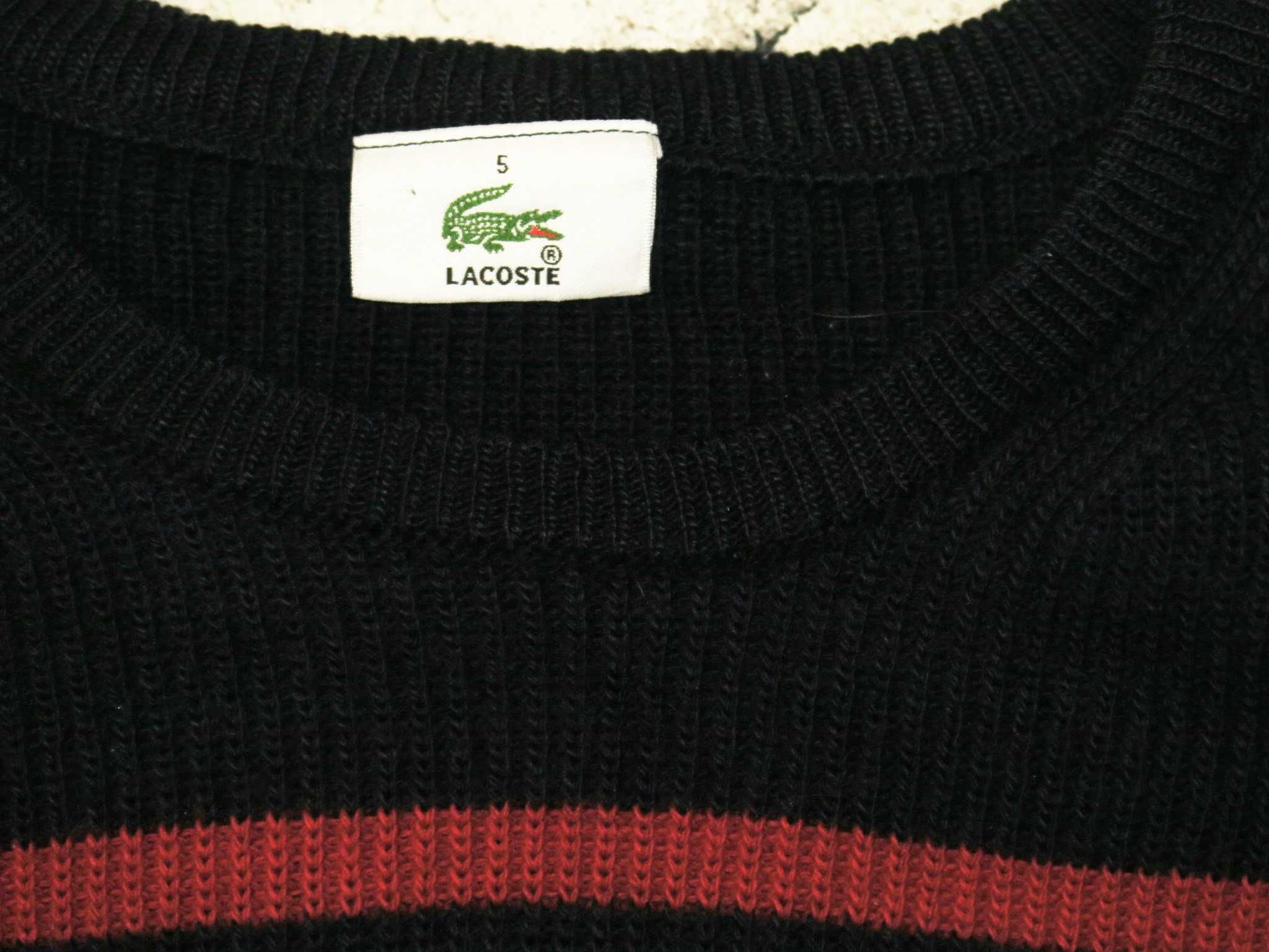 Lacoste sweter wełniany w paski L