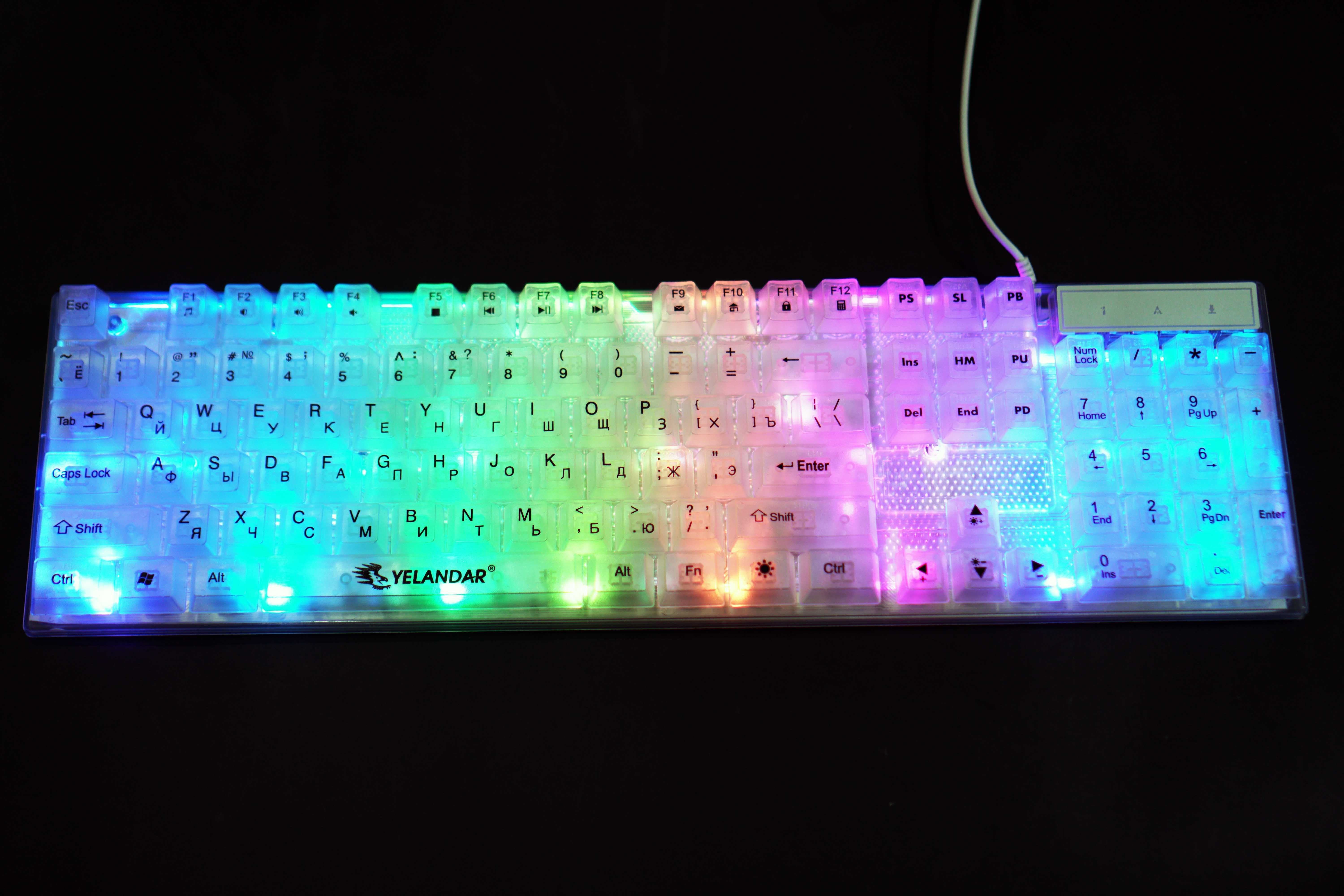 Игровая мембранная клавиатура с подсветкой RGB Белая Yelandar AN-T20