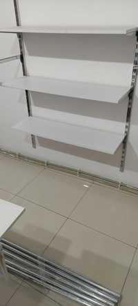 Półki sklepowe system drewniane 100x30 białe