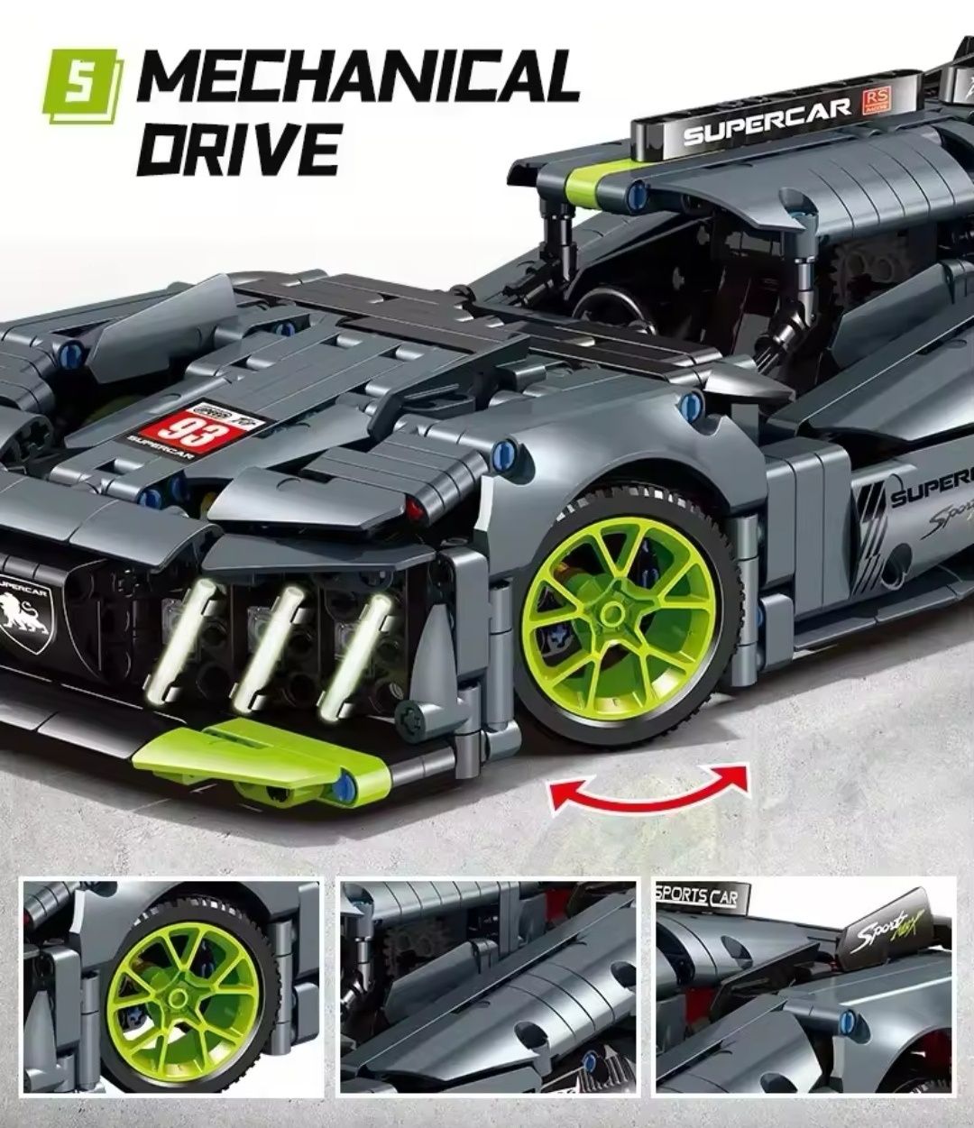 Nowe Klocki typu technic Supercar 1280 elementów