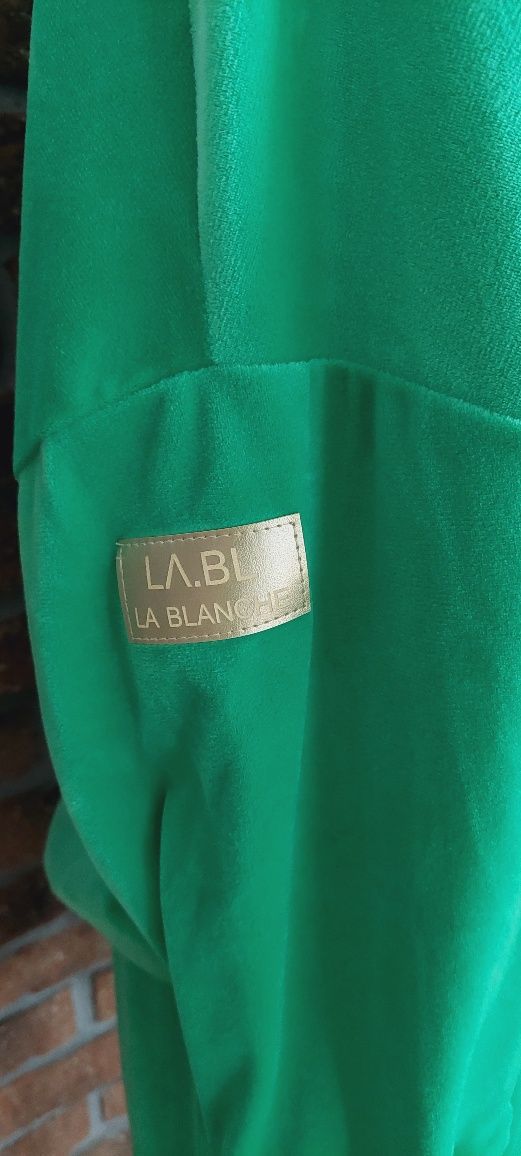Dres komplet welurowy Ola welur La blanche zieleń Gucci voga