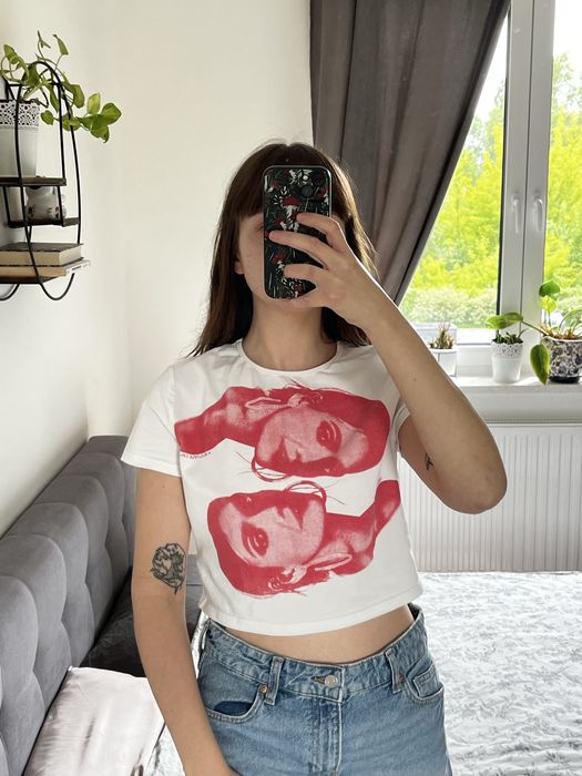 Graphic tee crop top z nadrukiem y2k 2000s 90s 42 XL