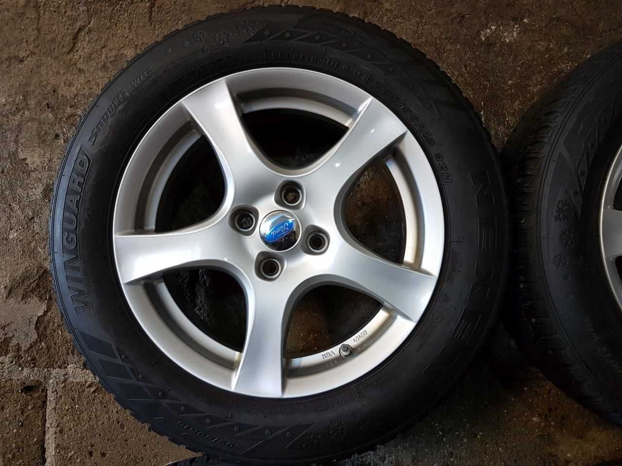 Felgi alu Borbet Ford R16 4x108 opony zimowe 205/60R16 7,6mm 2019r