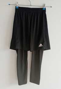 Adidas spodnie treningowe 140 legginsy spodenki 2w1