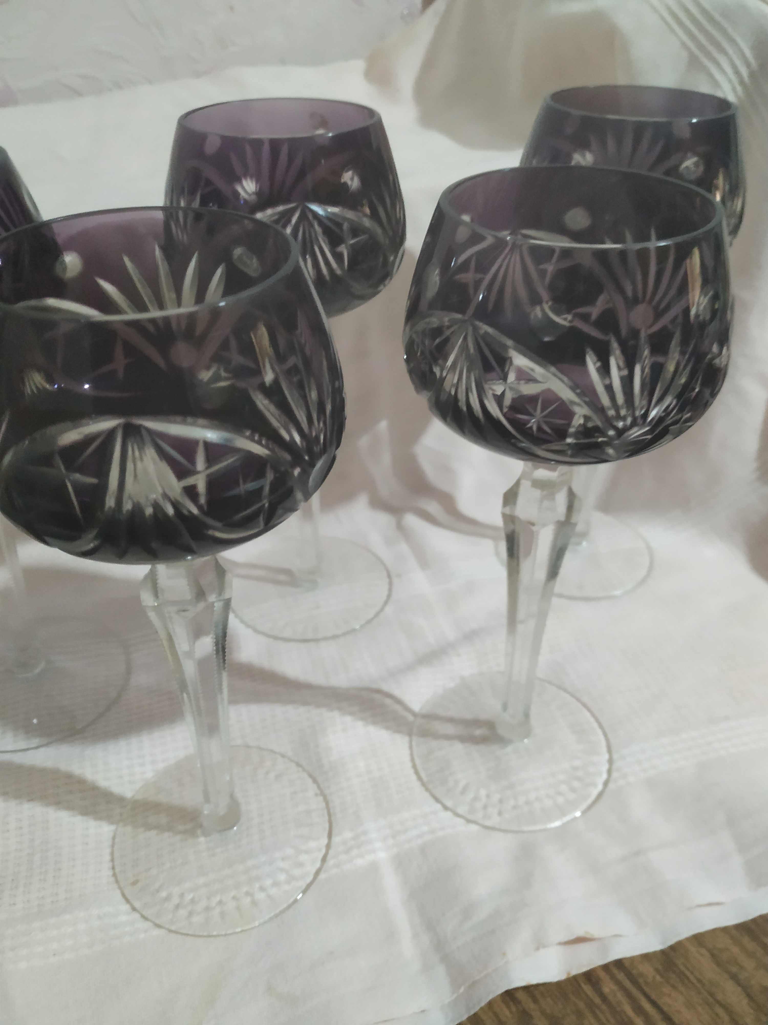 Хрустальные бокалы аметистового (сиреневого) цвета Nachtmann GDR