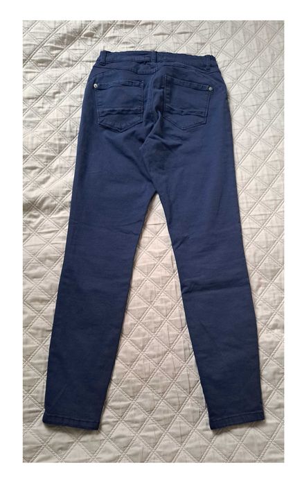 Granatowe spodnie z wysokim stanem Reserved