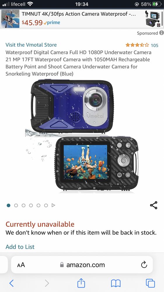 Waterproof camera Umotal