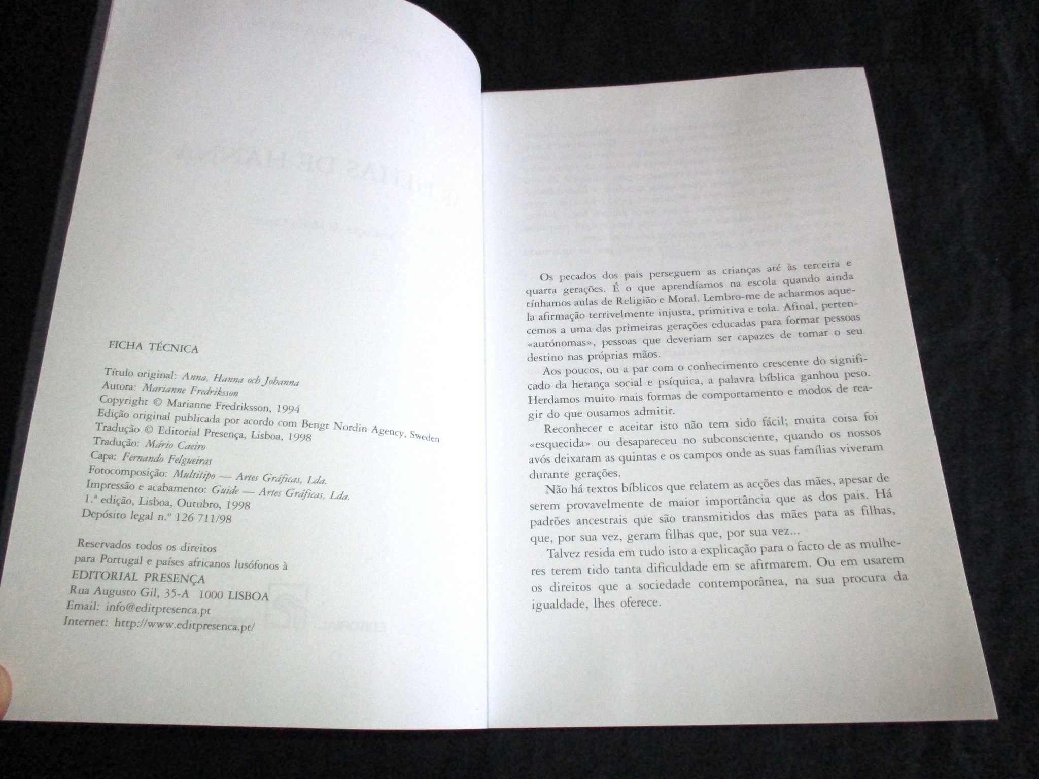 Livro As Filhas de Hanna Marianne Fredriksson